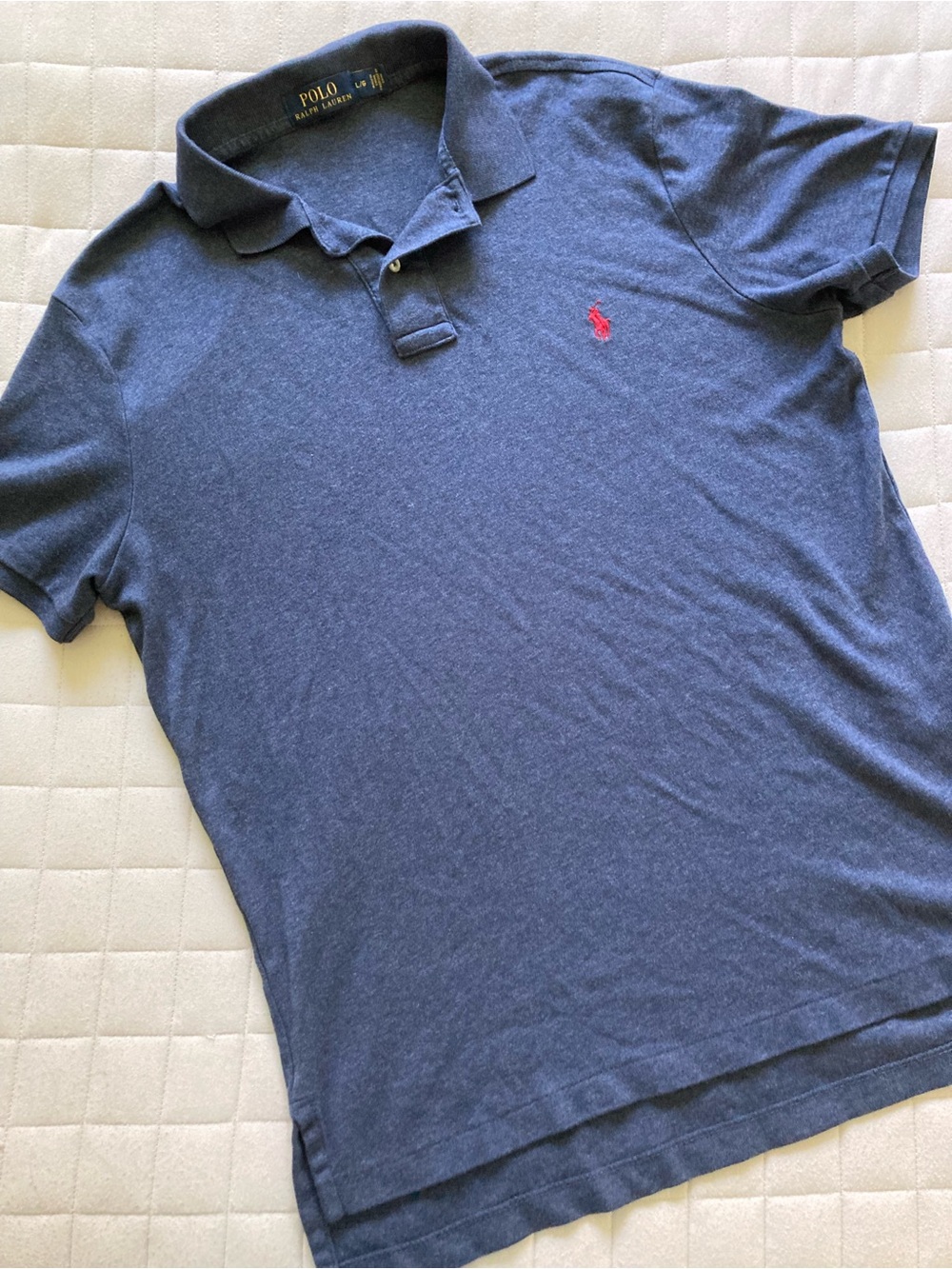 Polo by Ralph Lauren Men’s Navy Blue Polo with Red Logo